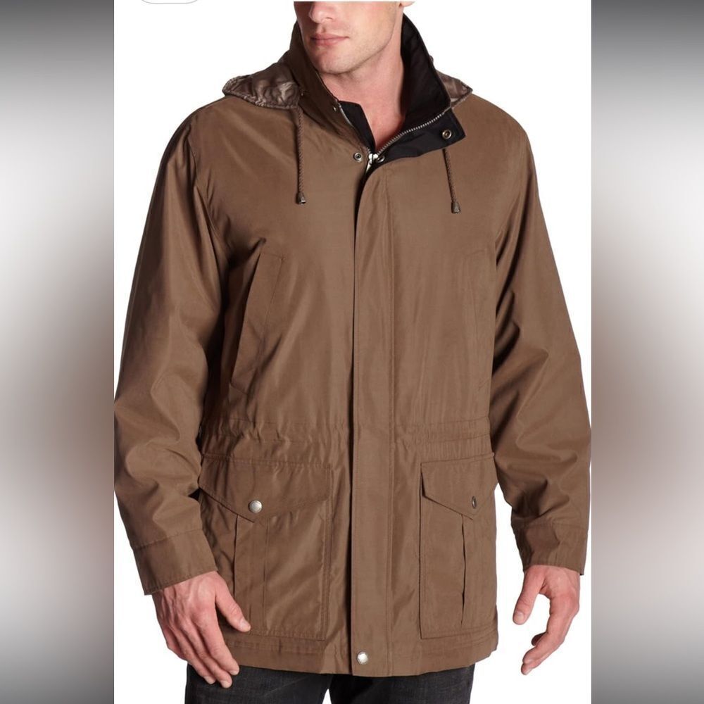 Perry Ellis‎ Portfolio Men's Microfiber Zipout Parka Chocolate Chip Size Large